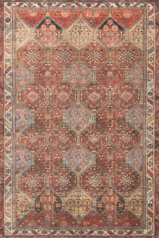 Spice Multi-Printed Polyester Loren LQ-16 Area Rug, 7'6"x9'6"