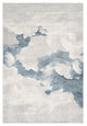 4"x6" Gray and Blue Abstract Clouds Area Rug