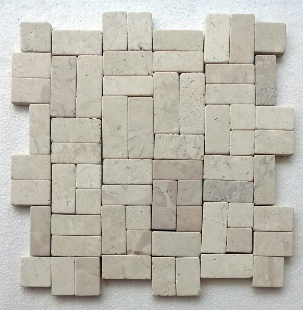 12x12 Ecru White New Antique Mosaic - Perfect for Bathroom & Kitchen