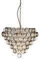 Textured Glass Round Bouquet Design With Aged Brass Accents 31" Chandelier