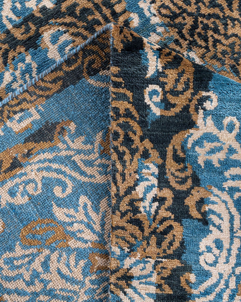 Ikat One-of-a-Kind Hand-Knotted Area Rug Gold, 9' 1" x 12' 3"