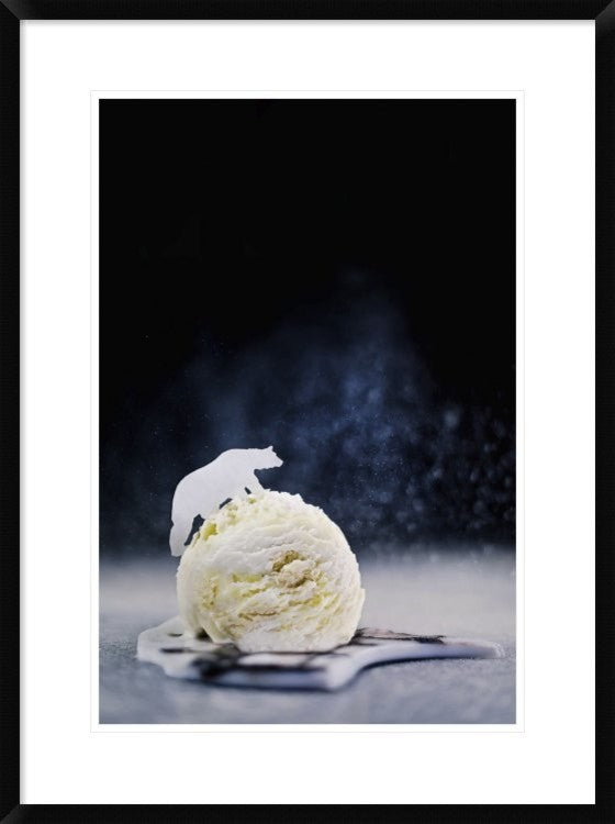 "Polar Bear (Powdered Sugar)" Framed Digital Print by Dina Belenko, 24x32"