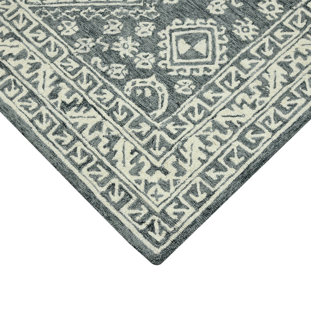 Boscage Ilford Area Rug, Gray, 5' x 7'6", Geometric