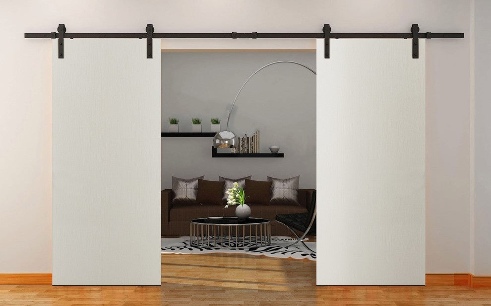 Sliding Double Barn Doors 48 x 80 & 13FT Rail | Planum 0010 Patina Antique