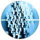 Blue 3D Cubes Fractal Design, Abstract Disc Metal Artwork, 11"
