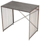 Computer Desk, Steel Metal, Wood, Gray, Antique Gold, Home Business Office
