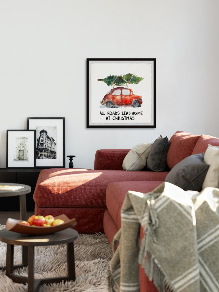 "Home at Christmas" Framed Painting Print, 18x18