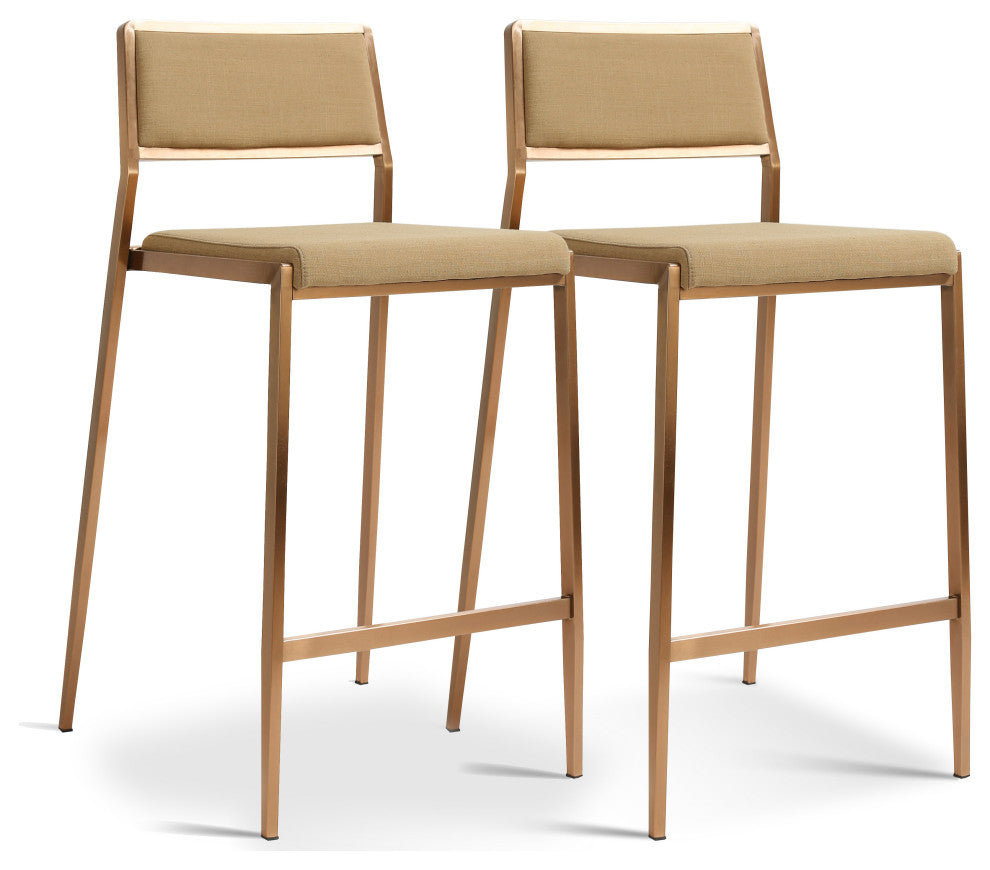 Gale Tan Basketweave Stackable Stool, Set of 2