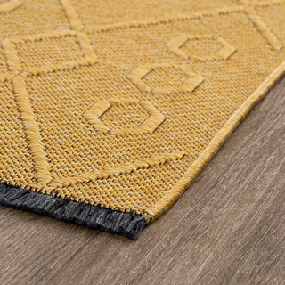 Aliana Transitional Geometric Gold Indoor Rectangle Area Rug 8x10
