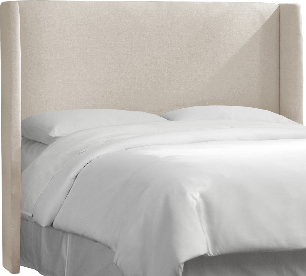 Maxwell Wingback Headboard, Linen Talc, King