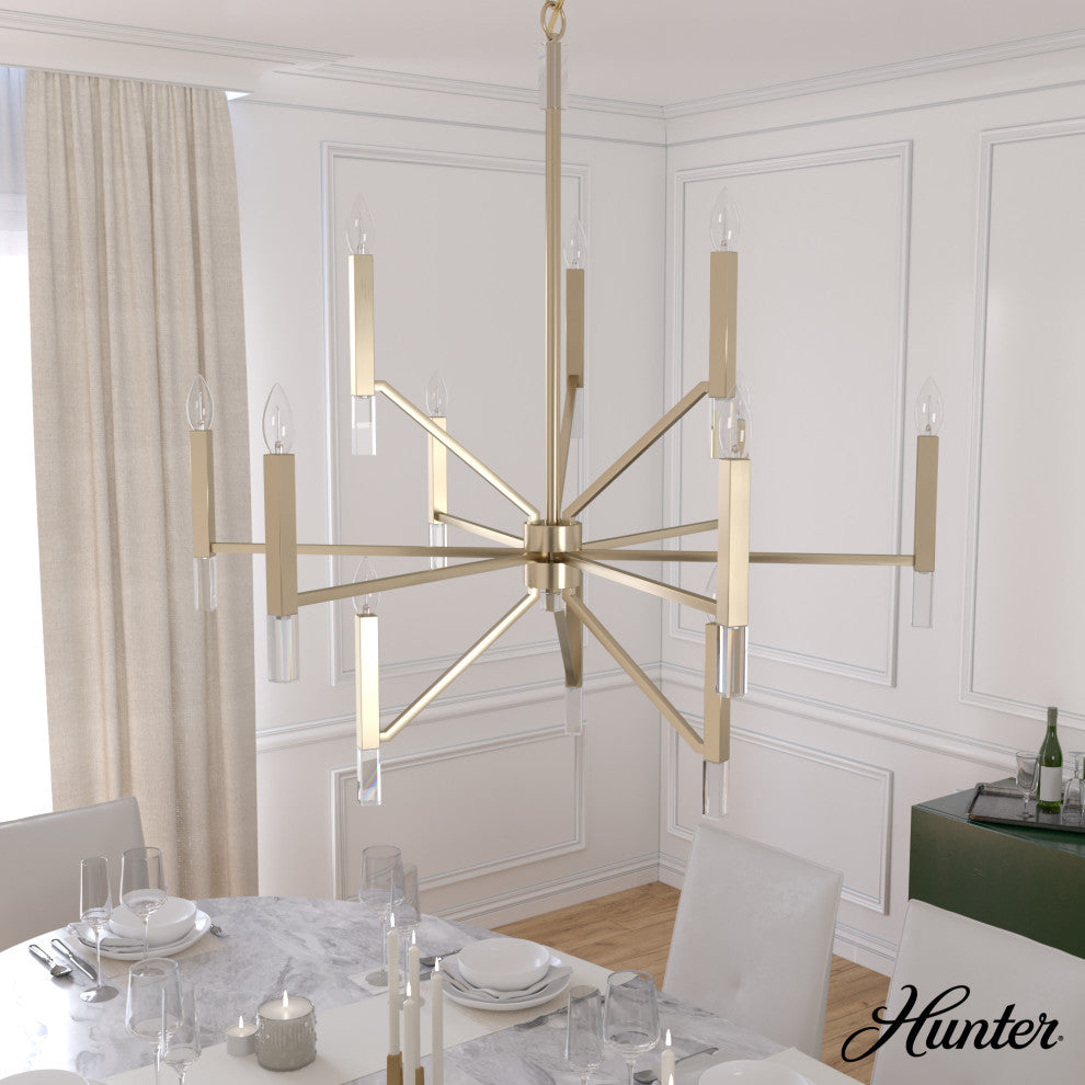 Hunter Sunjai Alturas Gold 12 Light 3-Tier Chandelier Light