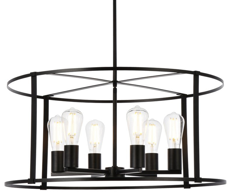 Ava 6-Light Pendant, Black