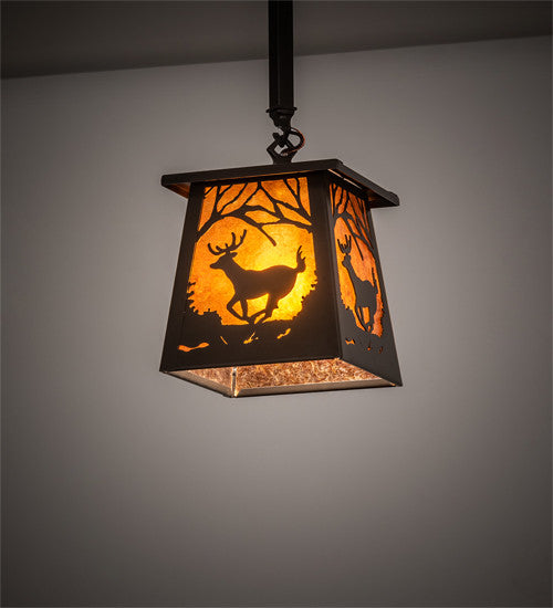 7 Square Deer at Dawn Pendant