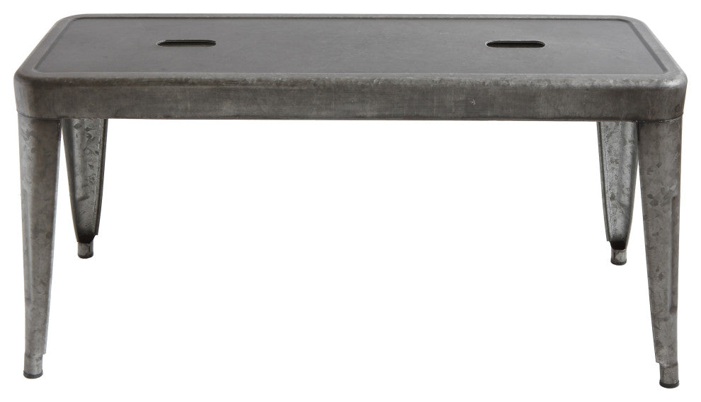 40.25"W Rectangle Galvanized Metal Bench