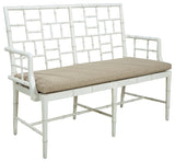Belleville Mahogany Upholstered Settee, Cream