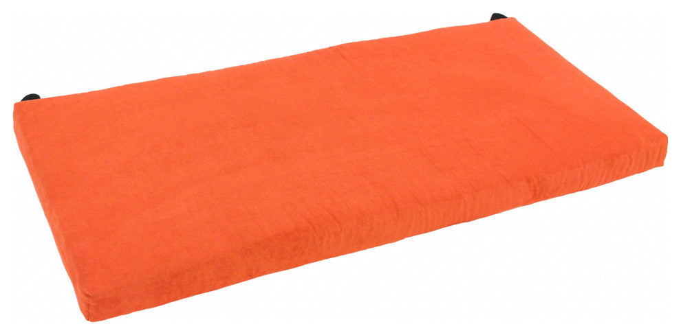 48"X19" Solid Microsuede Bench Cushion, Tangerine Dream
