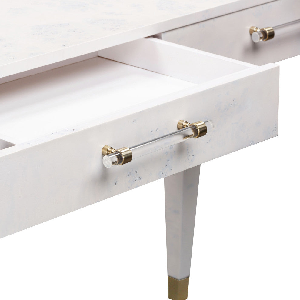 Brandyss Burl Work Desk, White