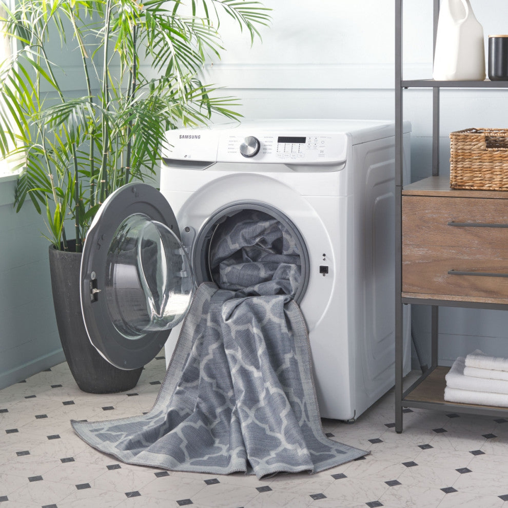 Safavieh Arizona Machine-Washable Collection ARZ172 Rug, Grey/Ivory, 2'6"x8'