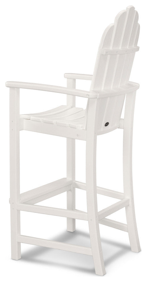 Polywood Classic Adirondack Bar Chair, White