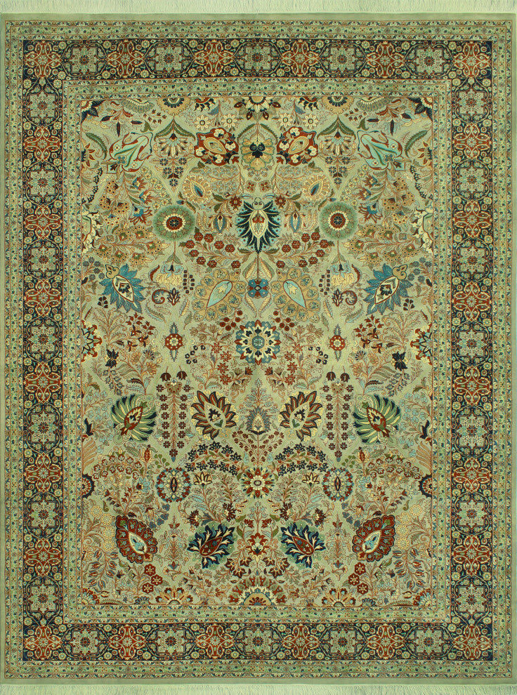 Pak-Persian Afuw Gray/Navy Rug, 9'1x12'3