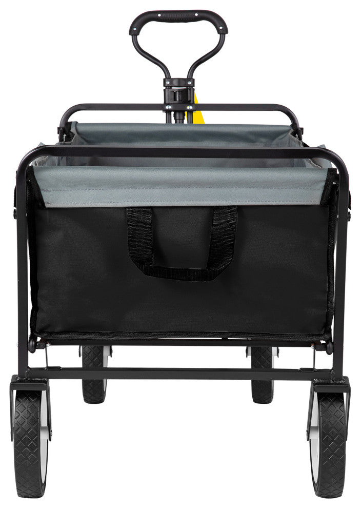 Vevor All Terrain Folding Wagon Collapsible Garden Beach Cart, Black