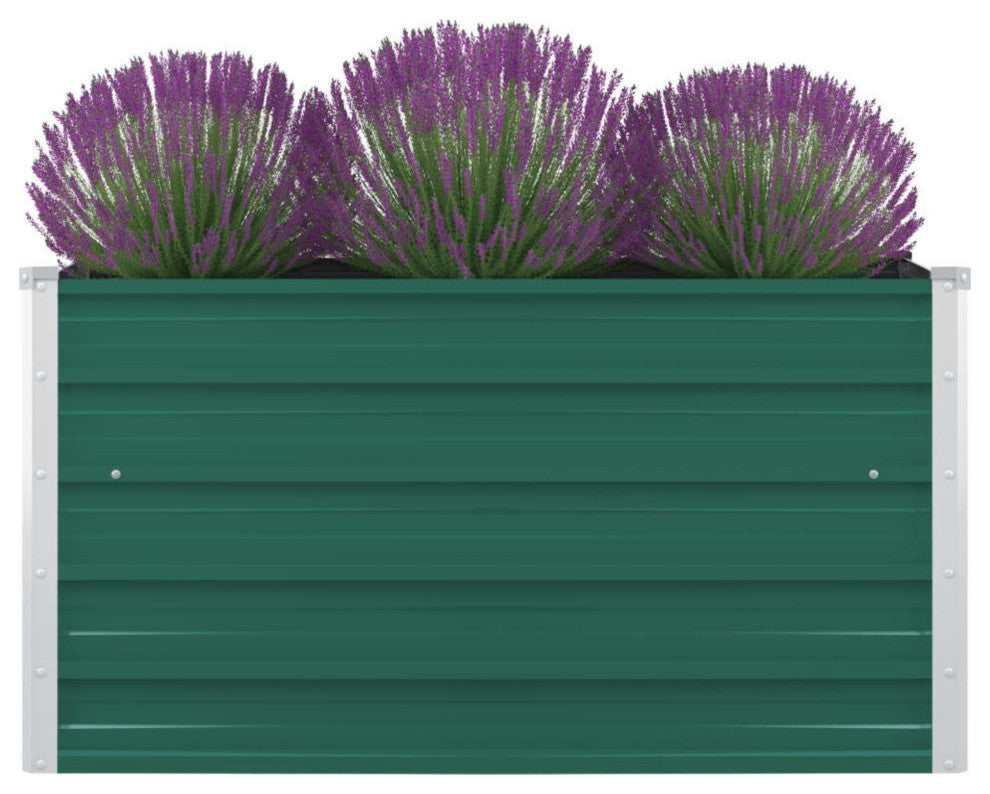 Vidaxl Raised Garden Bed 39.4"x39.4"x17.7" Galvanized Steel Green