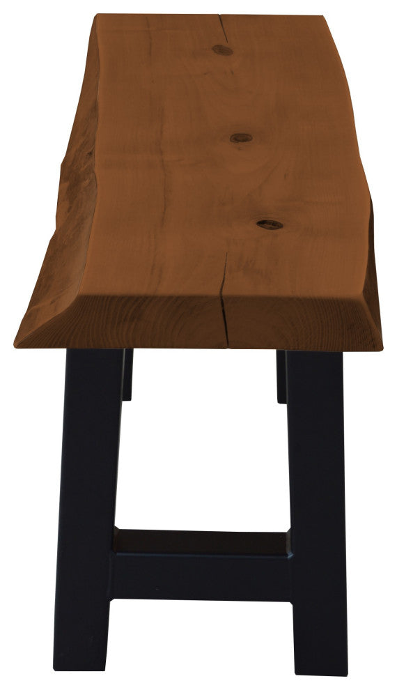 Live Edge Locust Ridgemont Bench, Mushroom Stain, 3 Foot