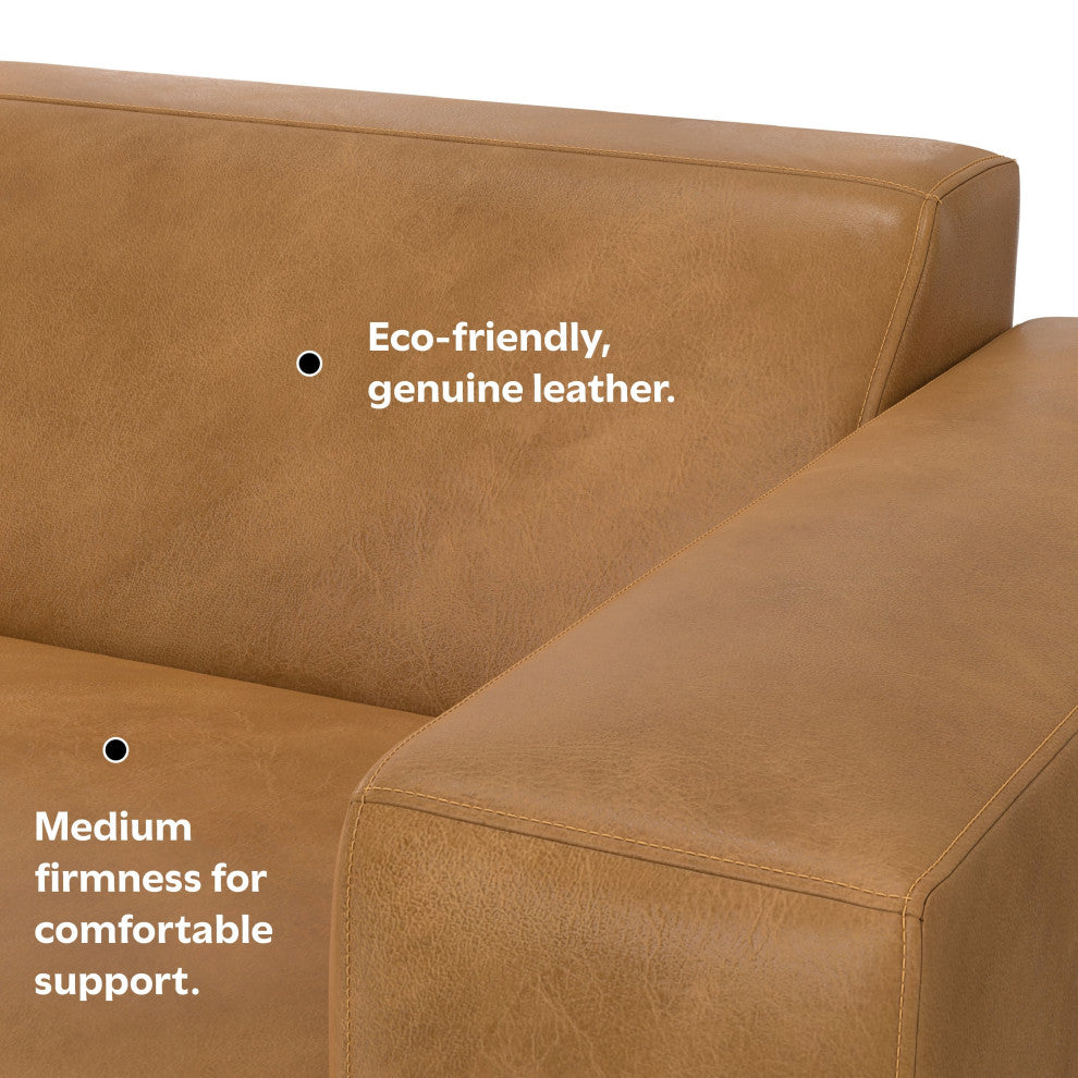 Rex Right-Arm Sofa Module in Genuine Leather
