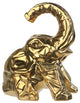 Ceramic Sitting Elephant Figurine Matte Gold Finish