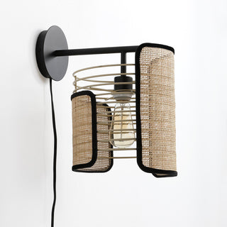 Vidalite Mazal, Boho Bamboo Wicker Wall Lamp