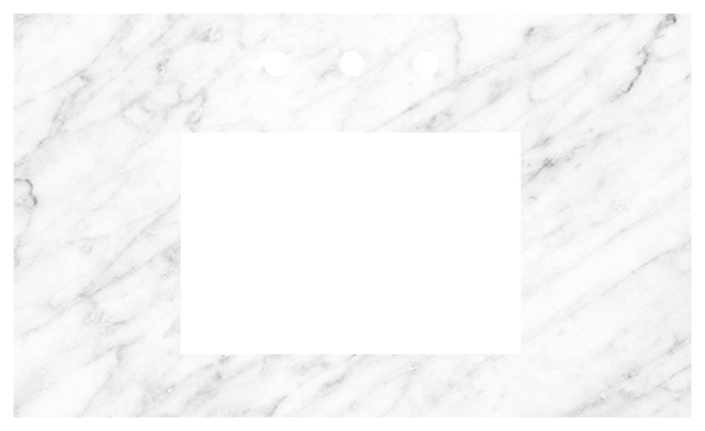 36" Carrara Vanity Top - Rectangle with 8" Widespread Cutout