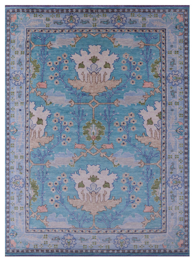 Turkish Oushak Handmade Wool Rug 10' 2" X 14' 1" - Q13562
