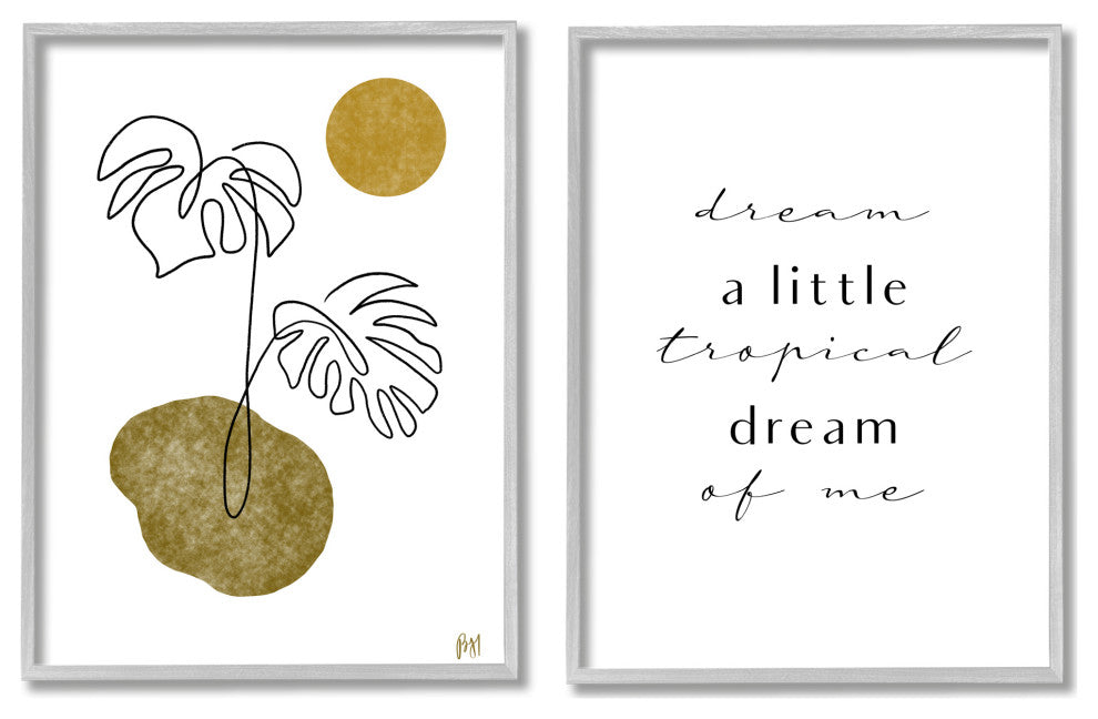 Dream Tropical Dream of Me Abstract Monstera,11 x 14