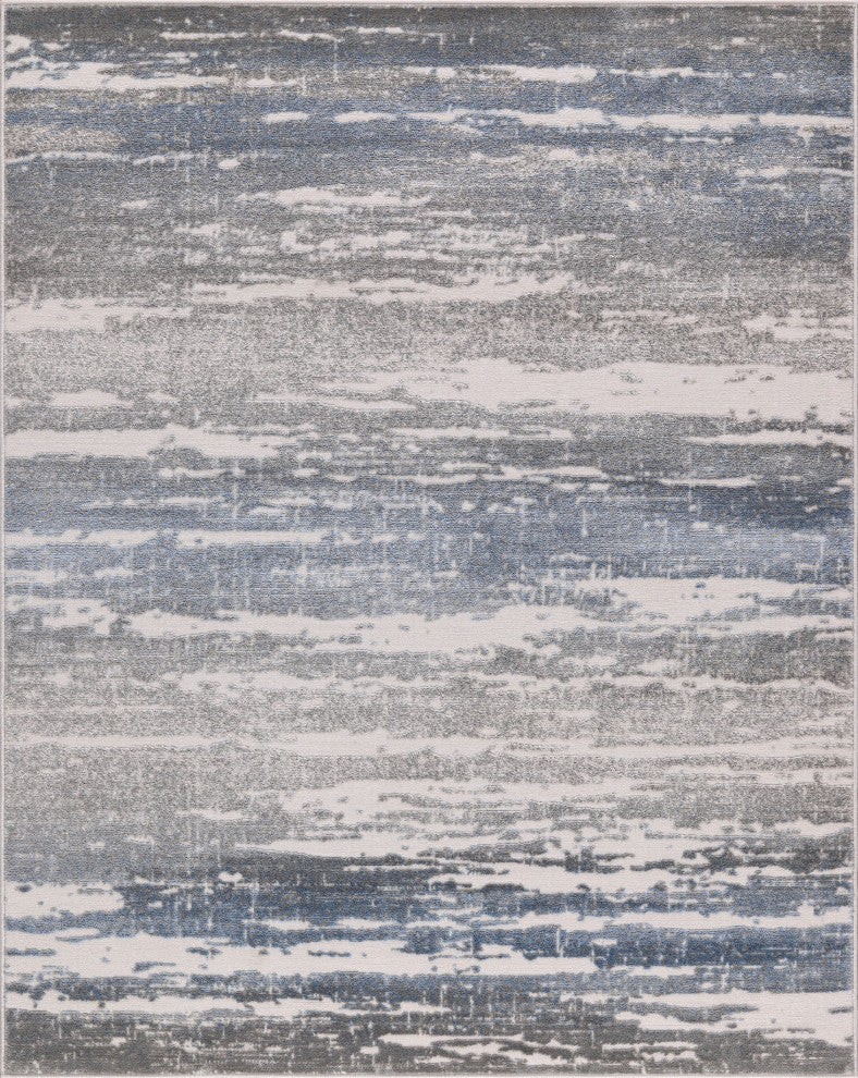 High-Low Ellis Gray/Blue Rug, Gray, 7'9"x10'