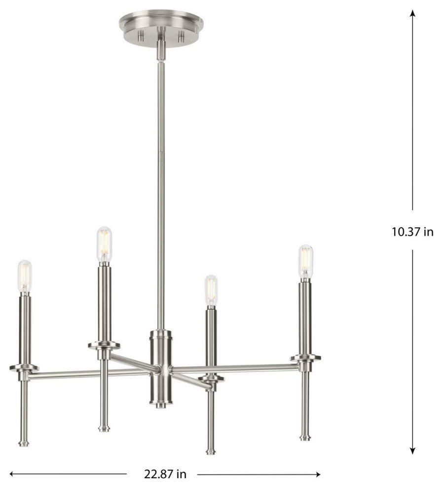 Elara Collection 22.87, 4-Light Brushed Nickel Chandelier Light