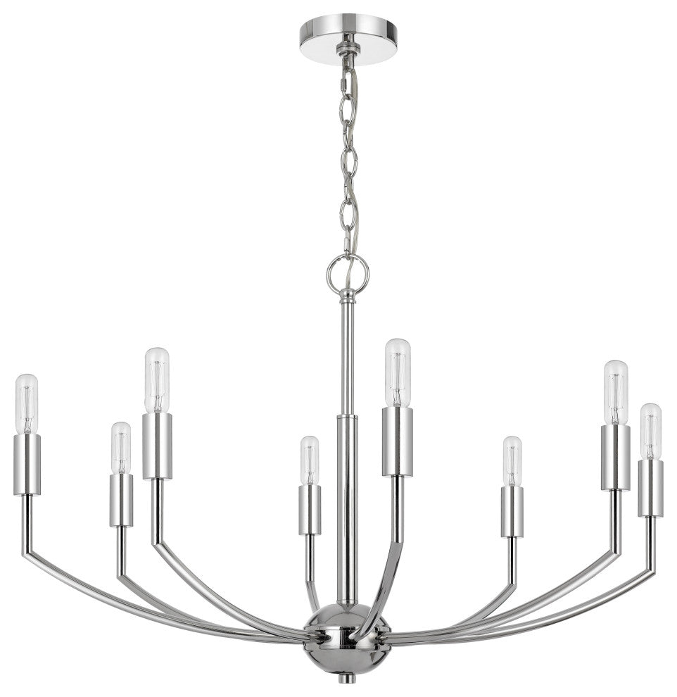 Maxton Chrome Metal Chandelier, Fx-3807-8