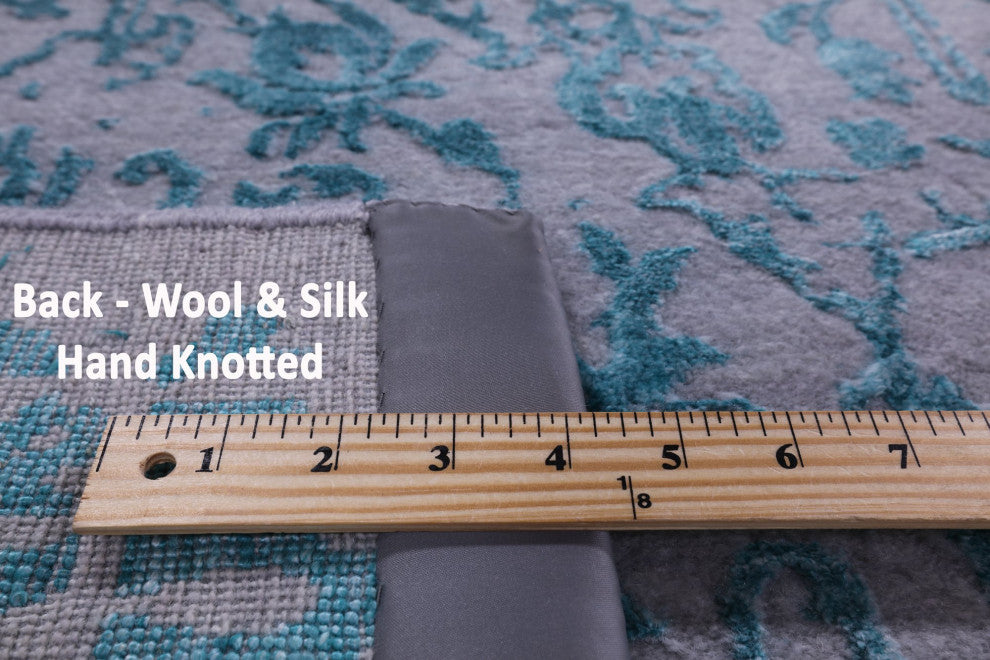 8' 1" X 10' 2" Persian Wool and Silk Hand-Knotted Rug Q6241