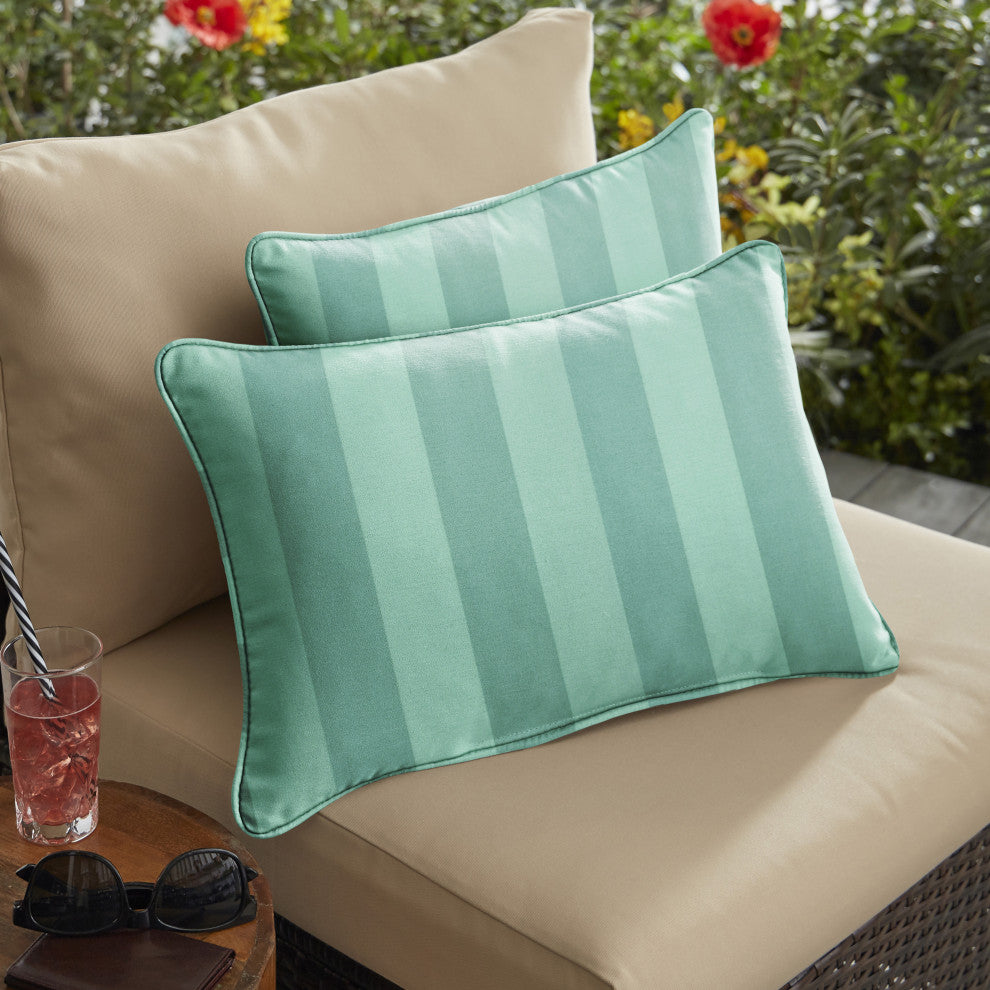 Sorra Home Preview Lagoon Corded Pillow, Set of 2, 24"x12"x6"