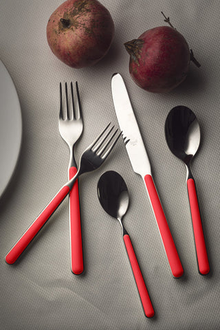 Fantasia Flatware Set, Red, 5 Pcs.