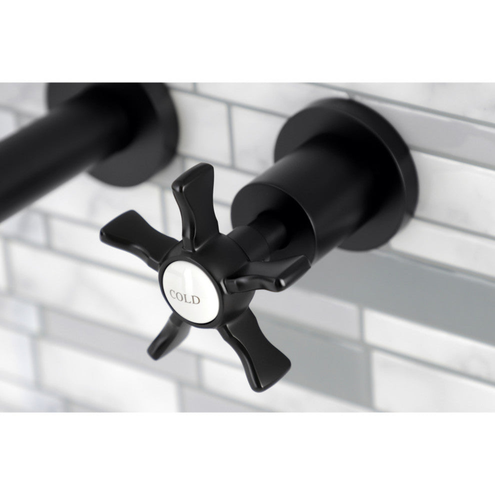 KS8020NX Two-Handle Wall Mount Tub Faucet, Matte Black