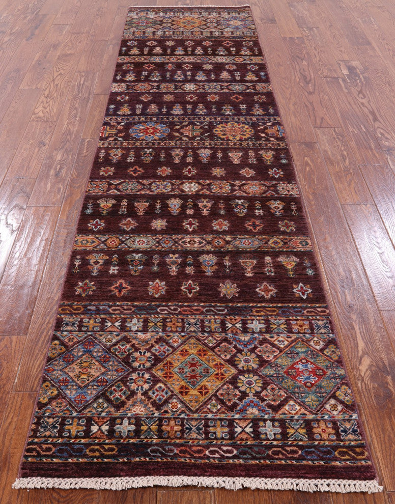 Tribal Khorjin Handmade Runner Rug 2' 9" X 9' 11" Q8400