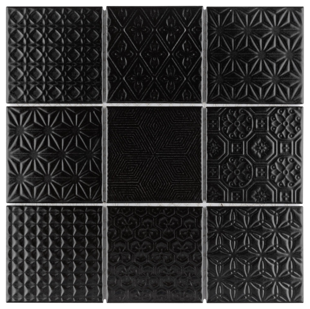 Spirit Black Porcelain Floor and Wall Tile