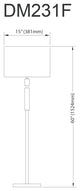 Fernanda Modern 2 Light Matte Black White Metal Floor Lamp