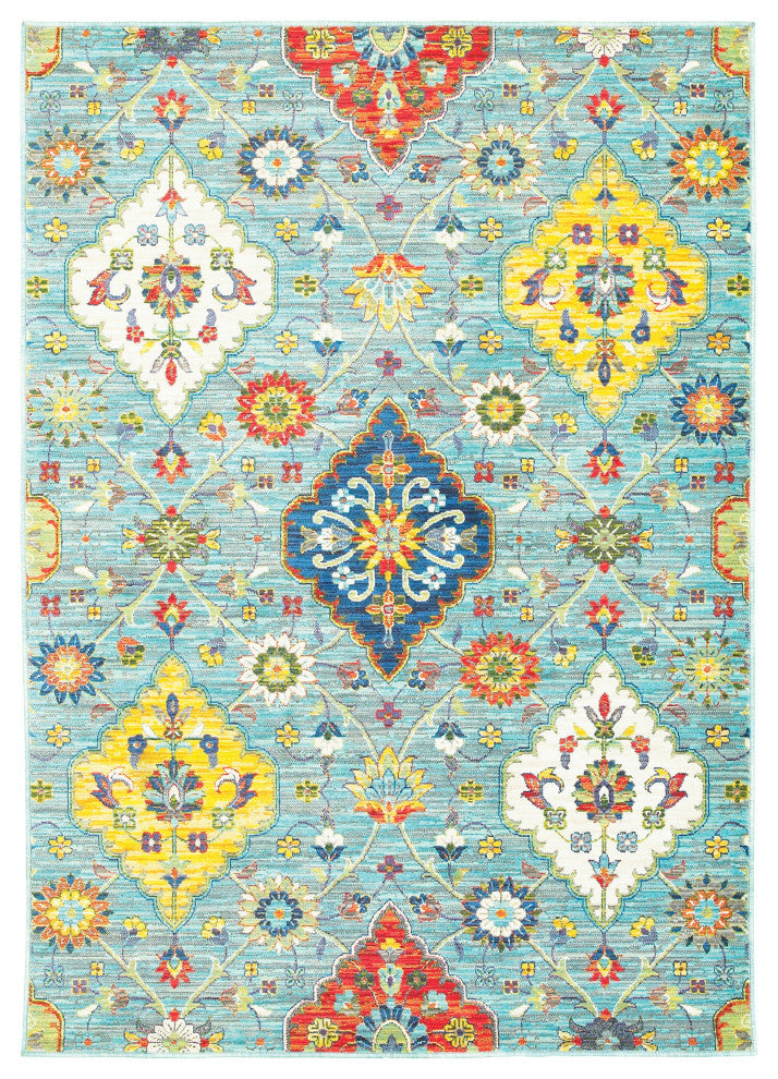 Oriental Weavers Joli Collection Blue/ Multi Floral Indoor Area Rug 9'10"X12'10"