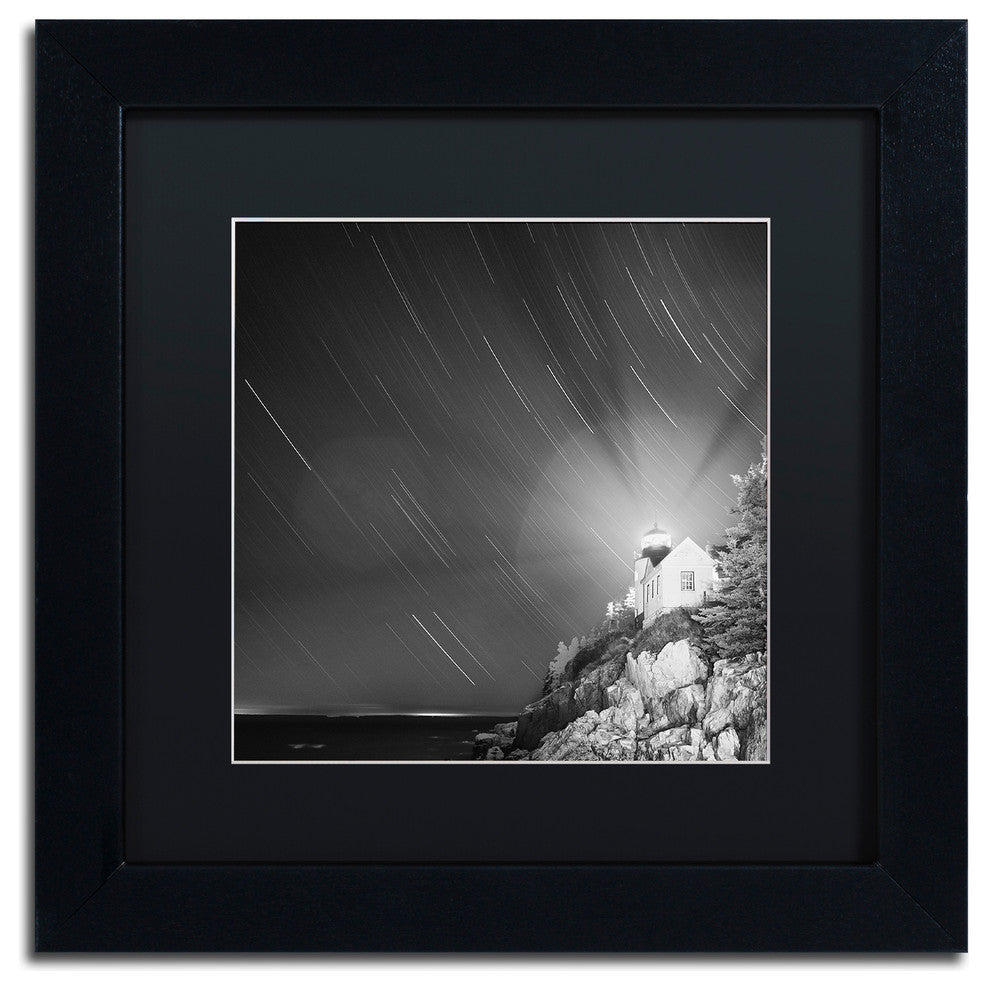 "Bass Harbor Sky" Matted Framed Canvas Art by Moises Levy