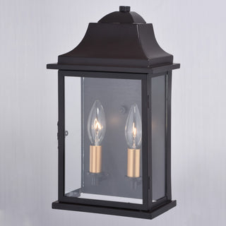 Bristol 7.5"W Outdoor Wall Light Oil Burnished Bronze With Light Gold