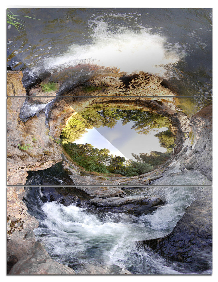 "Wild River Tube" Photography Metal Wall Art, 3 Panels, 28"x36"