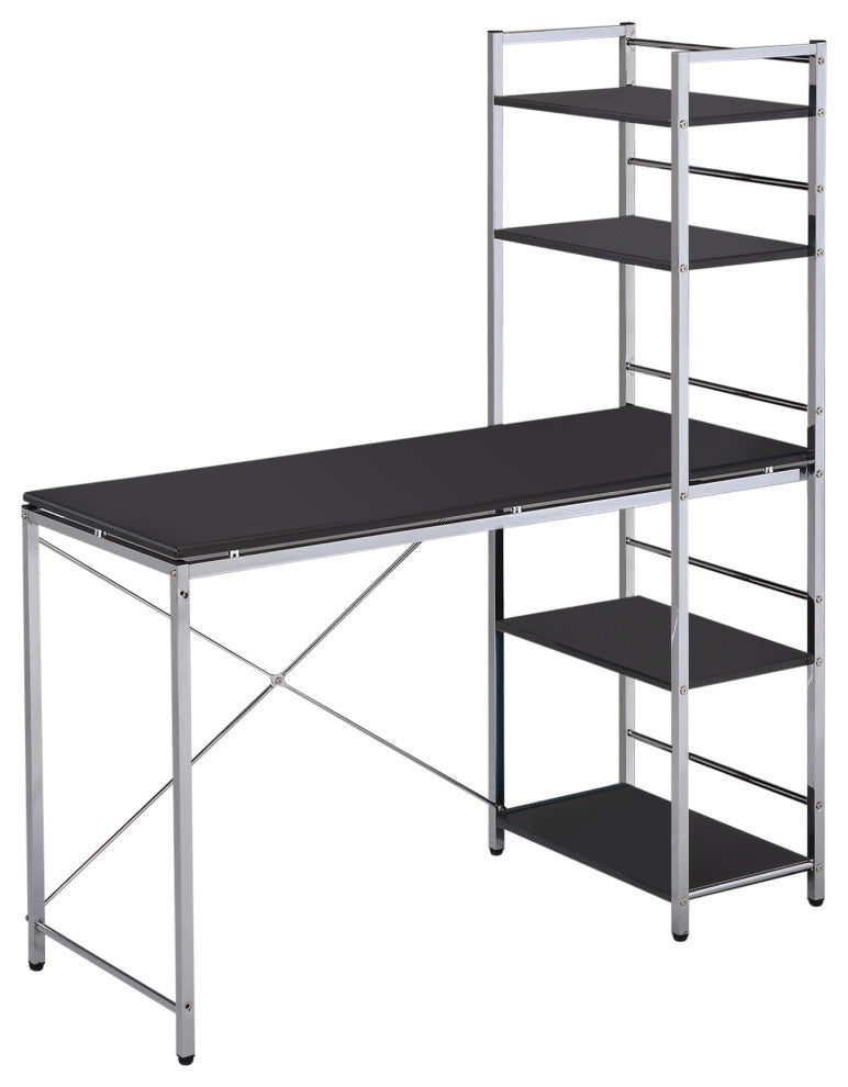 Black And Chrome Computer Desk