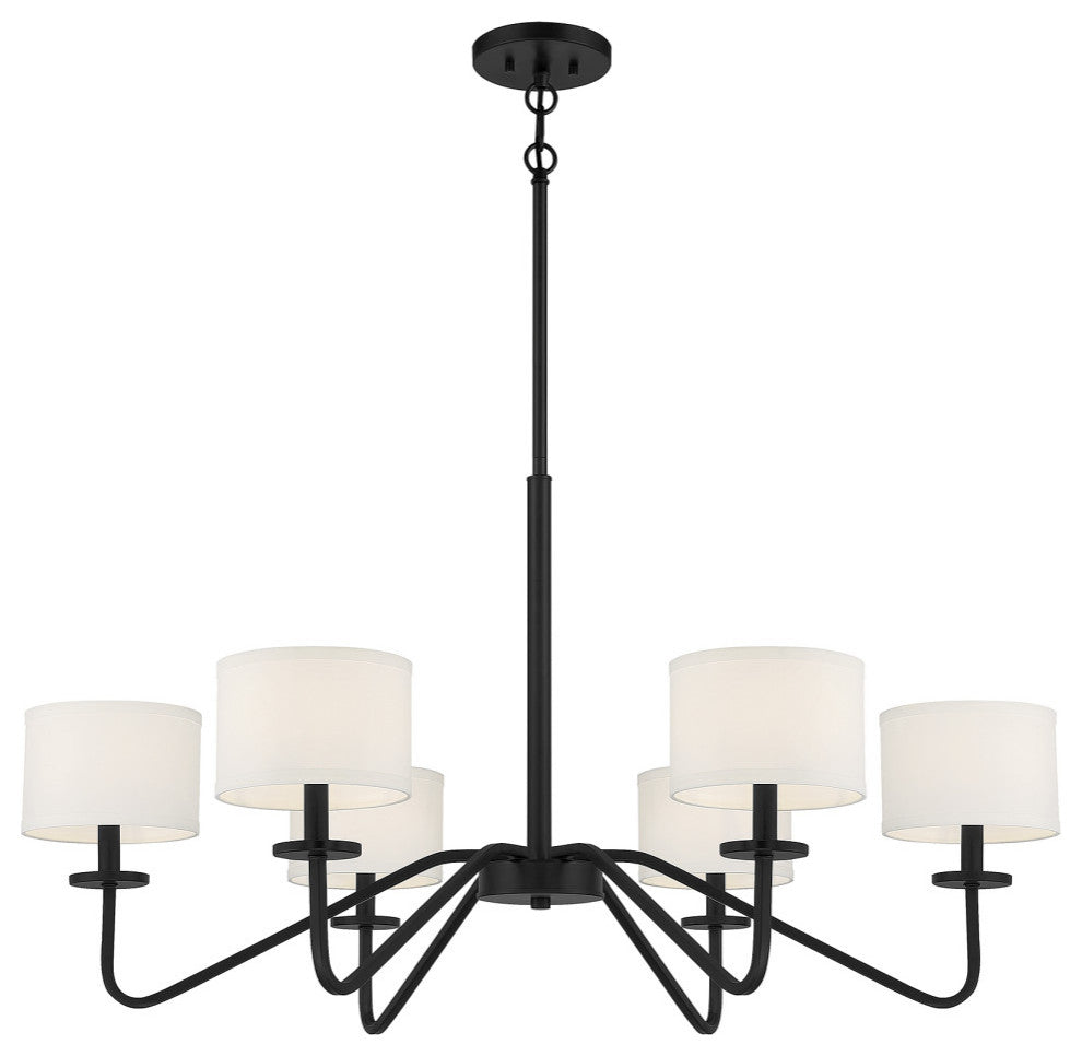 6-Light Chandelier, Matte Black