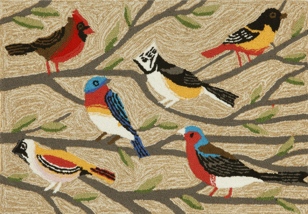 Frontporch Birds Indoor/Outdoor Rug Multi 2'x3'